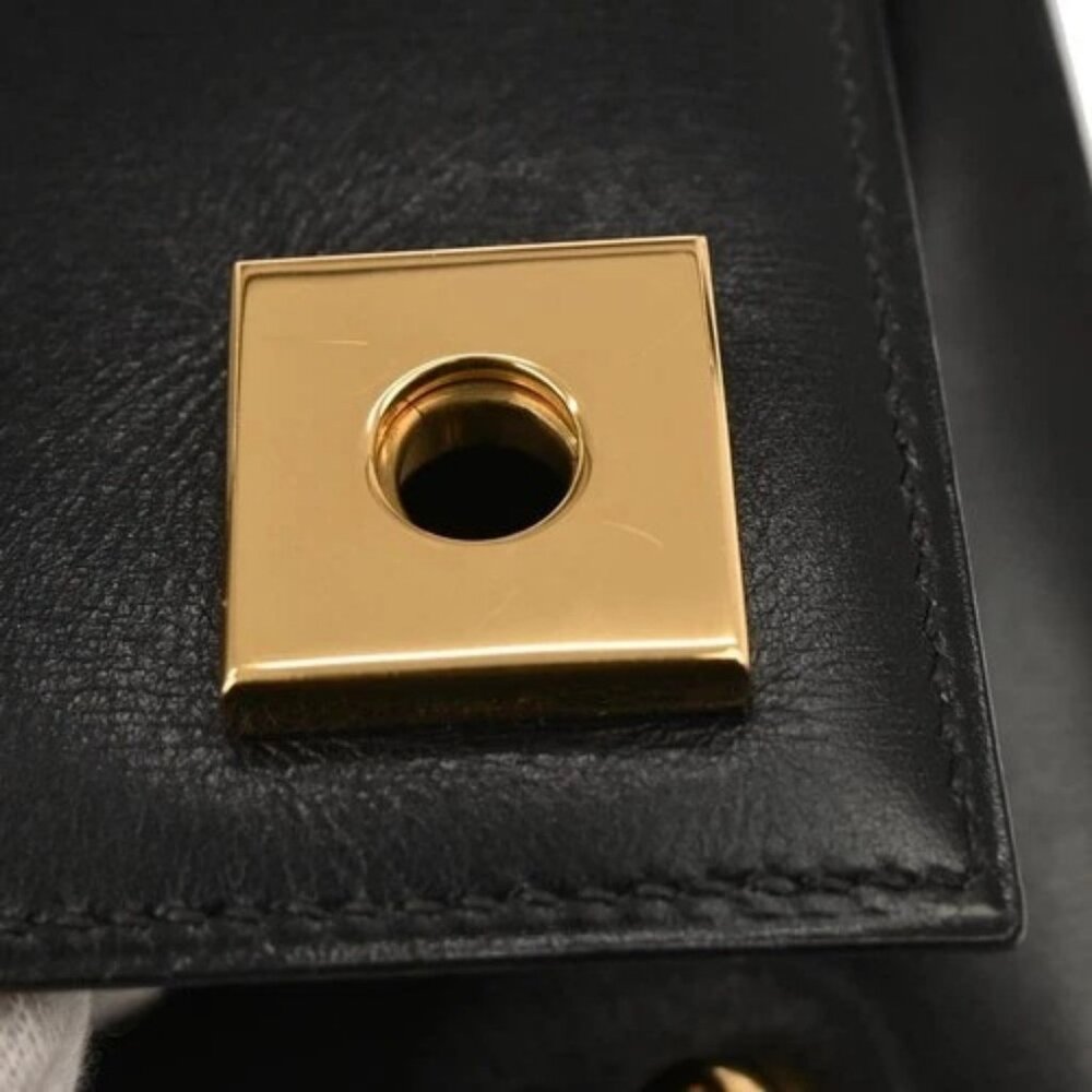 Hermes Black Box Calf Piano Handbag 19X □C - Picture 6 of 10